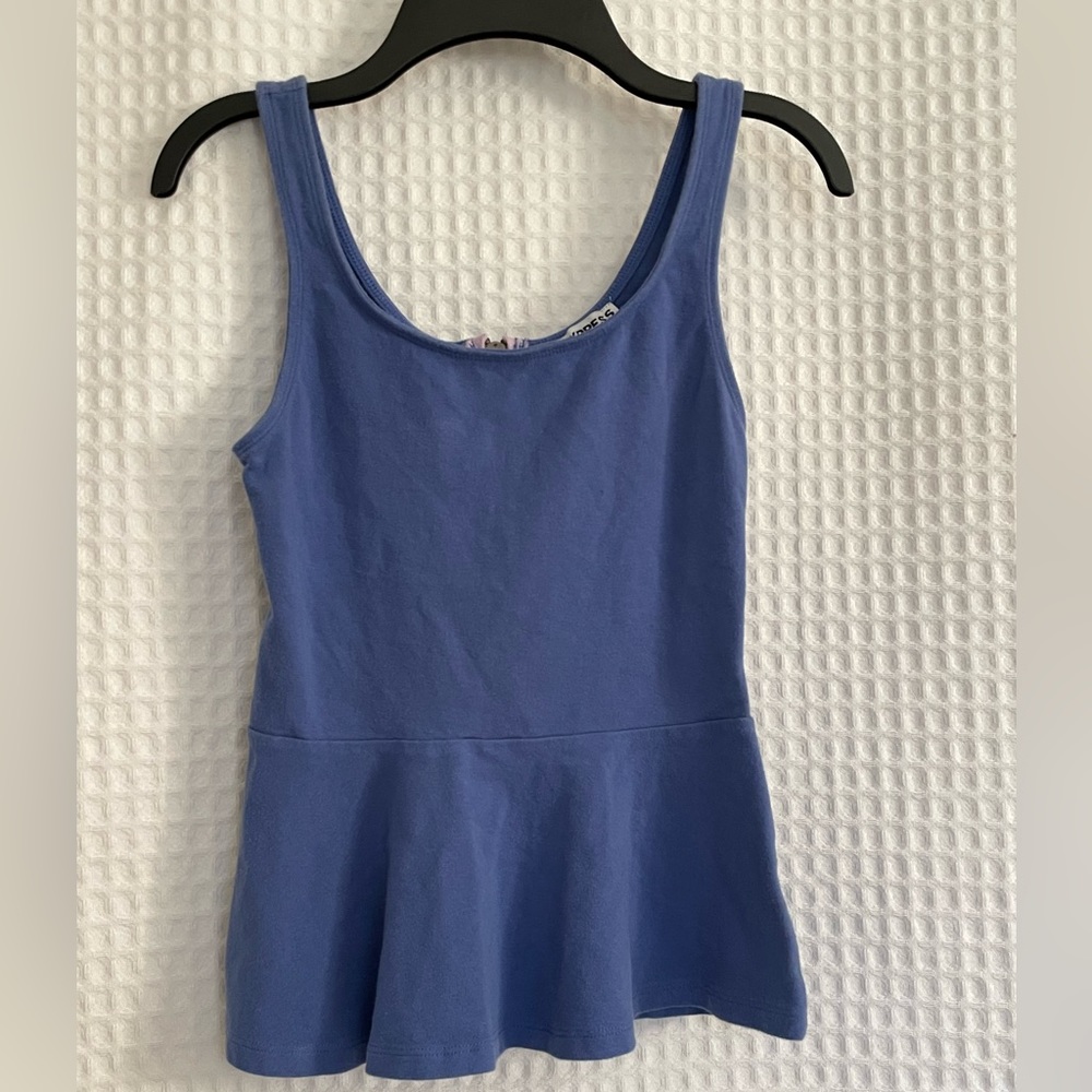 Express  Blue peplum tank top. Size XS